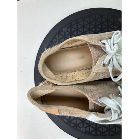 Matt Bernson Women's Suede Brown Perforated Lace Sneakers Sz 6 - Picture 4 of 11